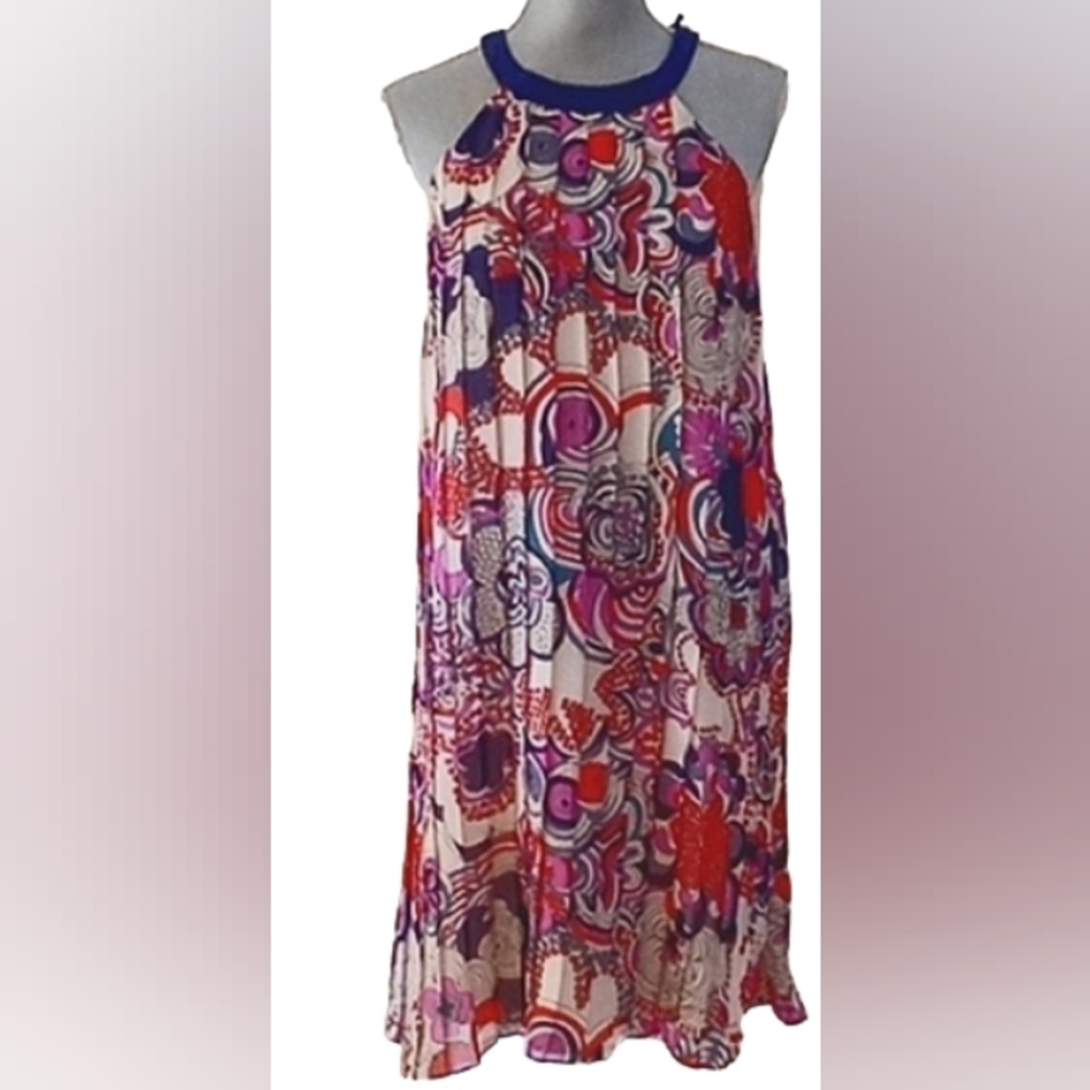 Boho Floral Halter Maxi Dress in Purple and Pink